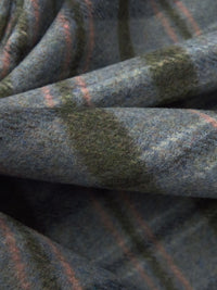 Slate/Old Rose/Rifle Green/Multi 100% Wool Plaid Weave Coating 60W