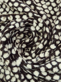 Dark Brown/Eggshell Wool/Nylon Felted Look Dot Weave Sweater Knit 60W