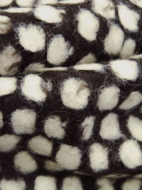 Dark Brown/Eggshell Wool/Nylon Felted Look Dot Weave Sweater Knit 60W