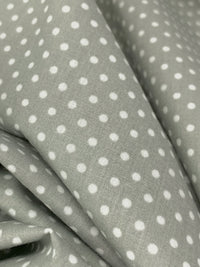 Ash Gray/White Polyester/Cotton Mini Polka Dot Print Broadcloth 58W
