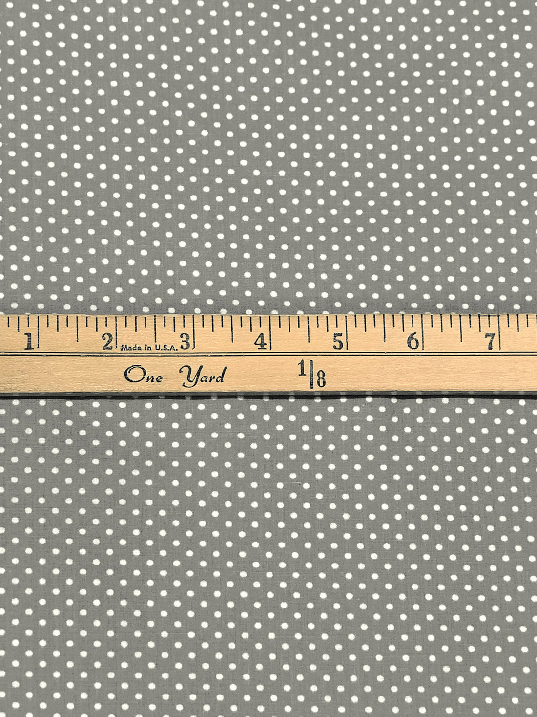 Ash Gray/White Polyester/Cotton Mini Polka Dot Print Broadcloth 58W