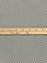 Ash Gray/White Polyester/Cotton Mini Polka Dot Print Broadcloth 58W