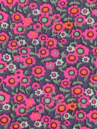 Dewberry/Cerise Pink/Coral Orange/Multi 100% Rayon Floral Print Shirting 58W