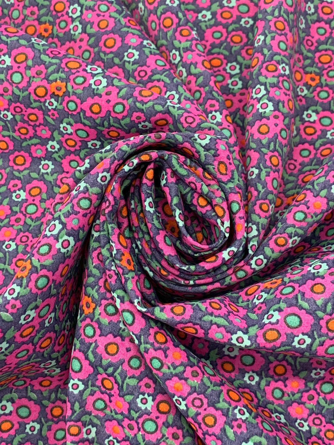 Dewberry/Cerise Pink/Coral Orange/Multi 100% Rayon Floral Print Shirting 58W