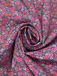 Dewberry/Cerise Pink/Coral Orange/Multi 100% Rayon Floral Print Shirting 58W