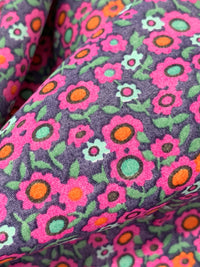 Dewberry/Cerise Pink/Coral Orange/Multi 100% Rayon Floral Print Shirting 58W