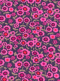 Dark Byzantium/Hot Pink/Sizzling Red/Multi 100% Rayon Floral Print Shirting 58W