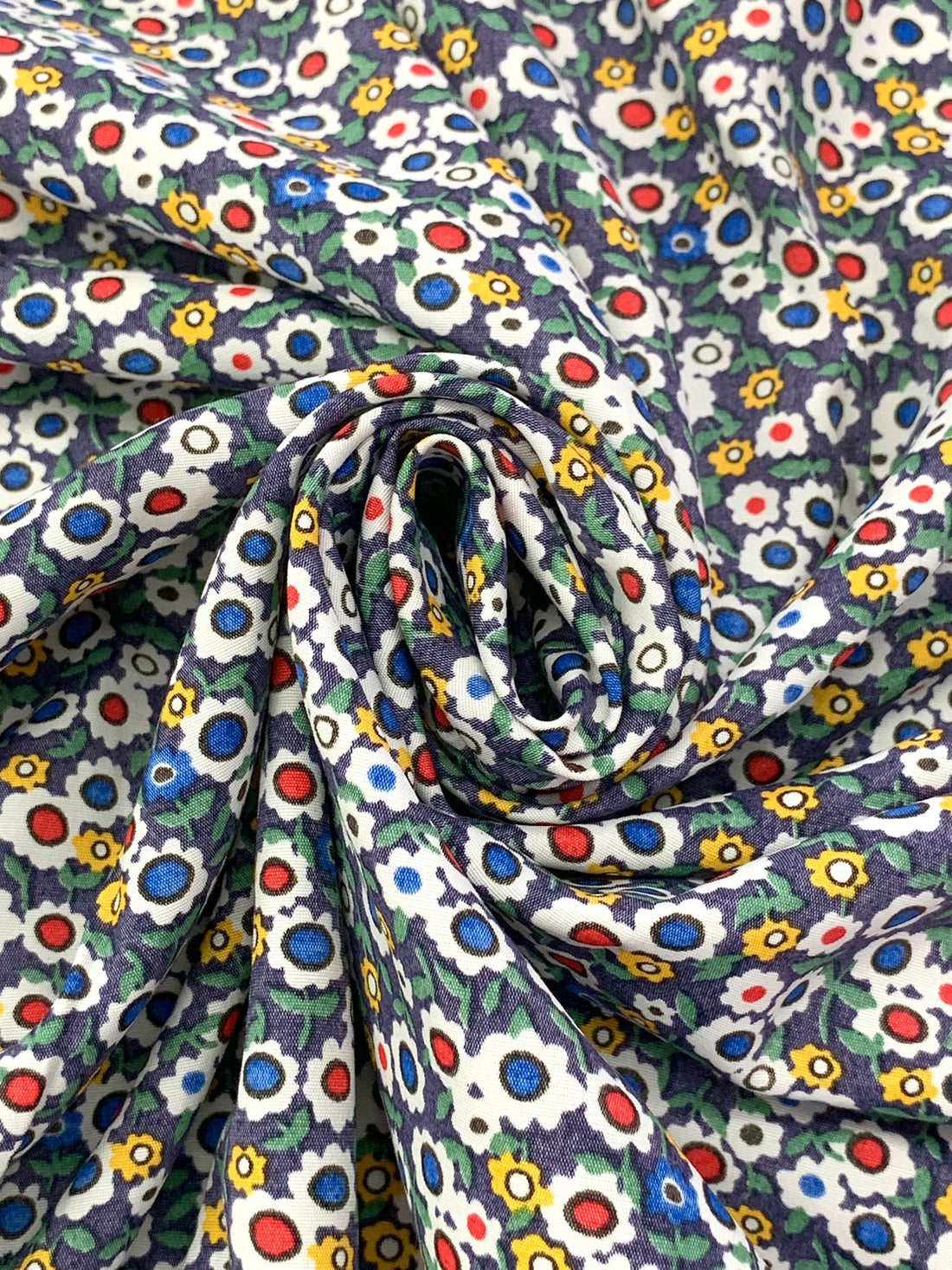 Blueberry/Dandelion/White/Multi 100% Rayon Floral Print Shirting 56W