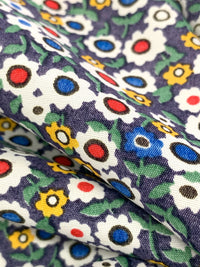 Blueberry/Dandelion/White/Multi 100% Rayon Floral Print Shirting 56W