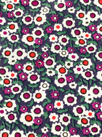 Dark Grape/Cadmium Red/White/Multi 100% Rayon Floral Print Shirting 56W