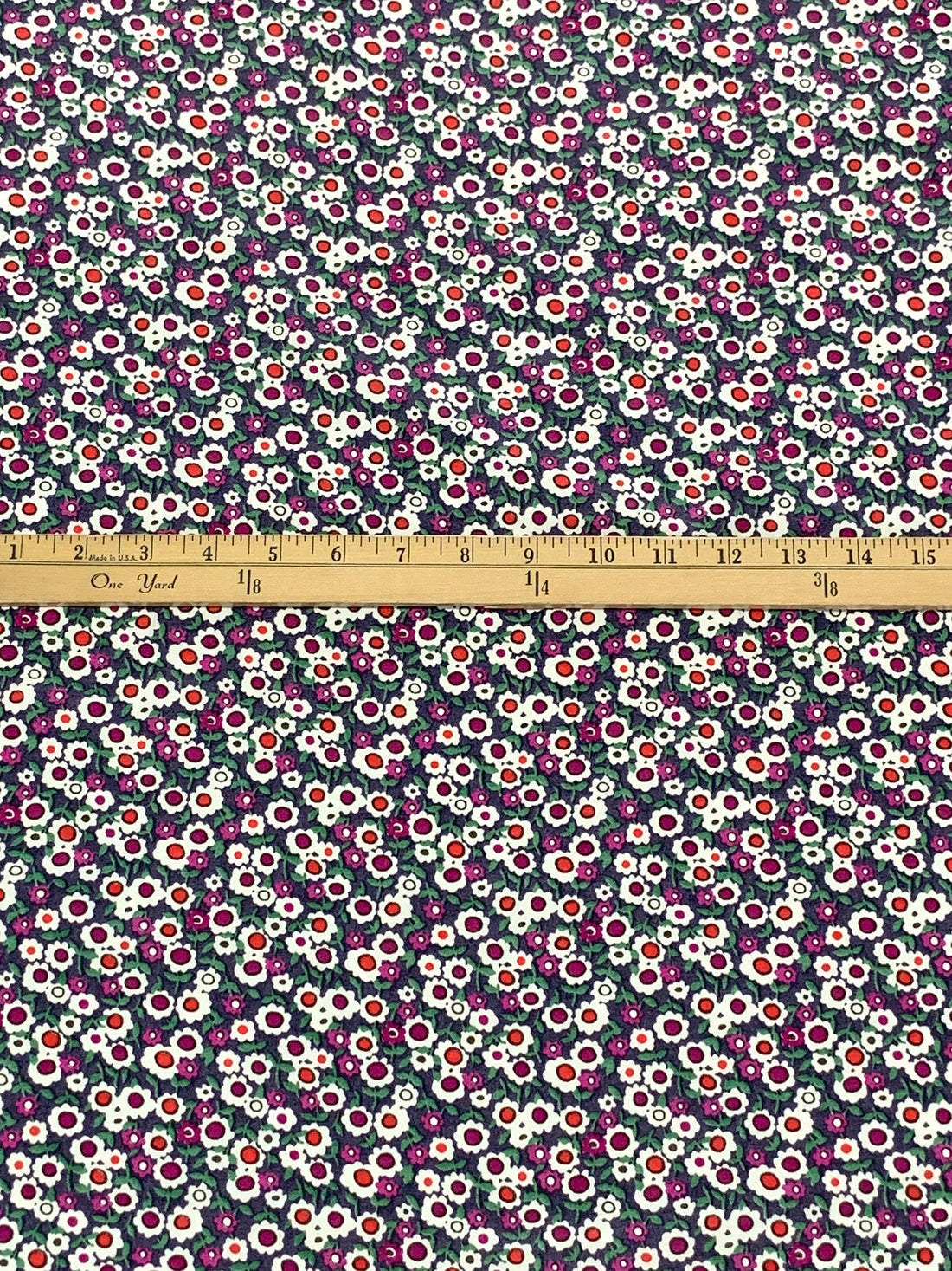 Dark Grape/Cadmium Red/White/Multi 100% Rayon Floral Print Shirting 56W