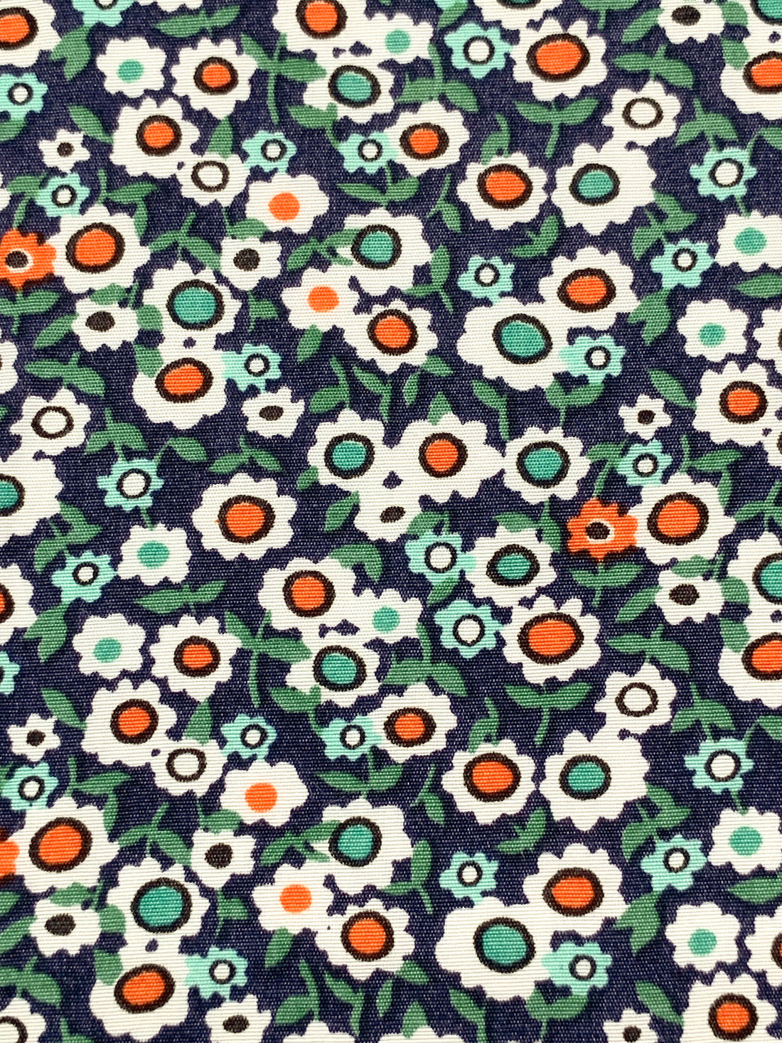 Deep Blueberry/Mandarin/White/Multi 100% Rayon Floral Print Shirting 56W