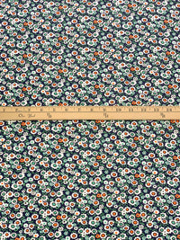 Deep Blueberry/Mandarin/White/Multi 100% Rayon Floral Print Shirting 56W