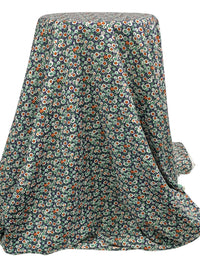 Deep Blueberry/Mandarin/White/Multi 100% Rayon Floral Print Shirting 56W