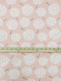Muted Peach/White/Muted Lead Gray Polyester/Cotton Abstract Floral Print Broadcloth 58W