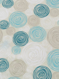 Wet Cement/Dark Teal/Sky Blue/Multi Polyester/Cotton Rose Print Broadcloth 58W