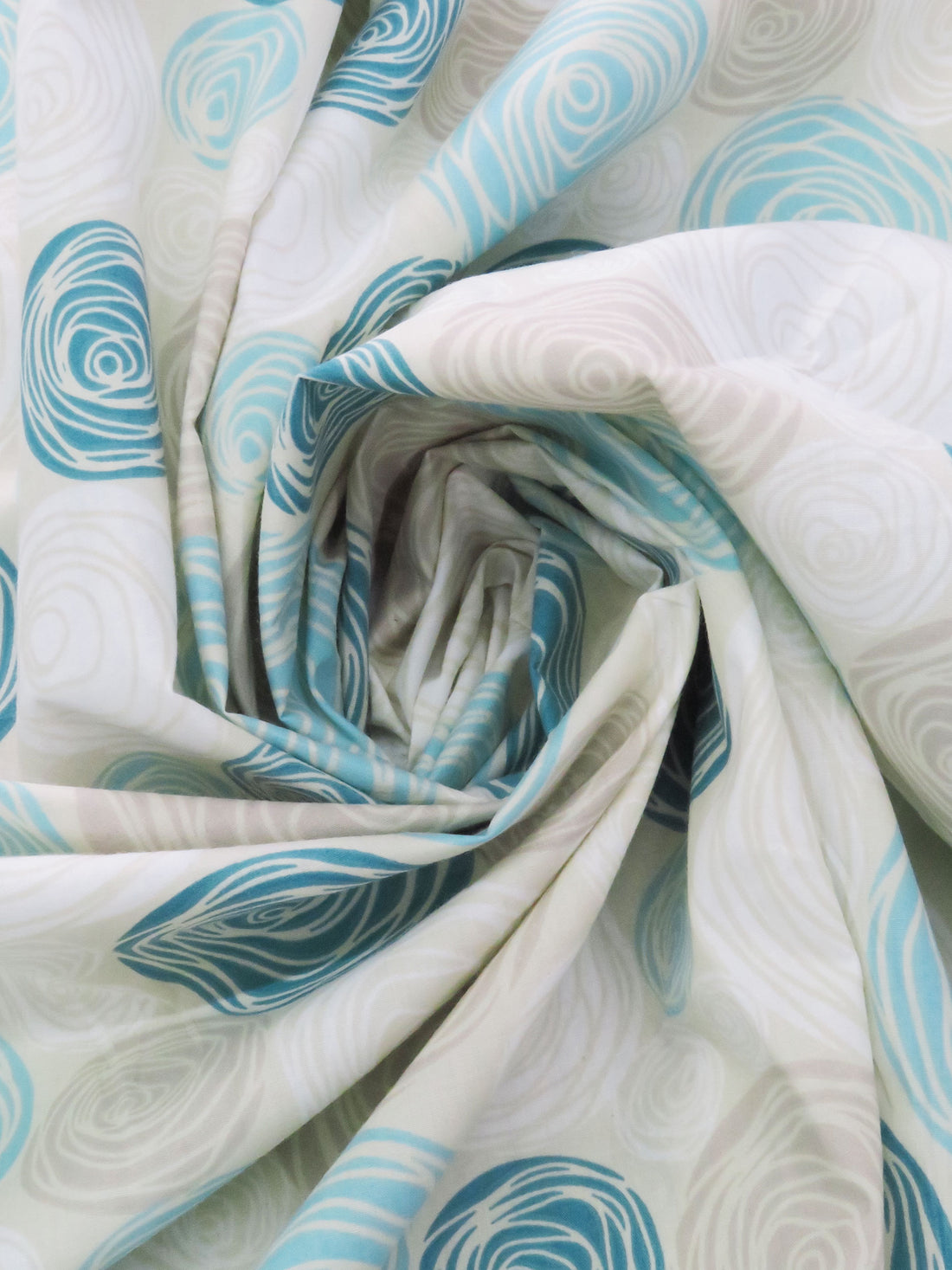 Wet Cement/Dark Teal/Sky Blue/Multi Polyester/Cotton Rose Print Broadcloth 58W