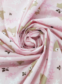 Ballet Pink/Taupe Brown/Dark Chocolate/Multi Polyester/Cotton Bear Print Broadcloth 58W