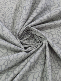 Steel Gray/Cement Gray Polyester/Cotton Abstract Paisley Print Broadcloth 58W