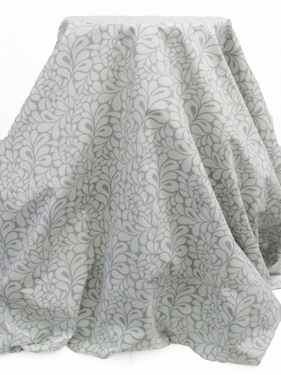 Steel Gray/Cement Gray Polyester/Cotton Abstract Paisley Print Broadcloth 58W