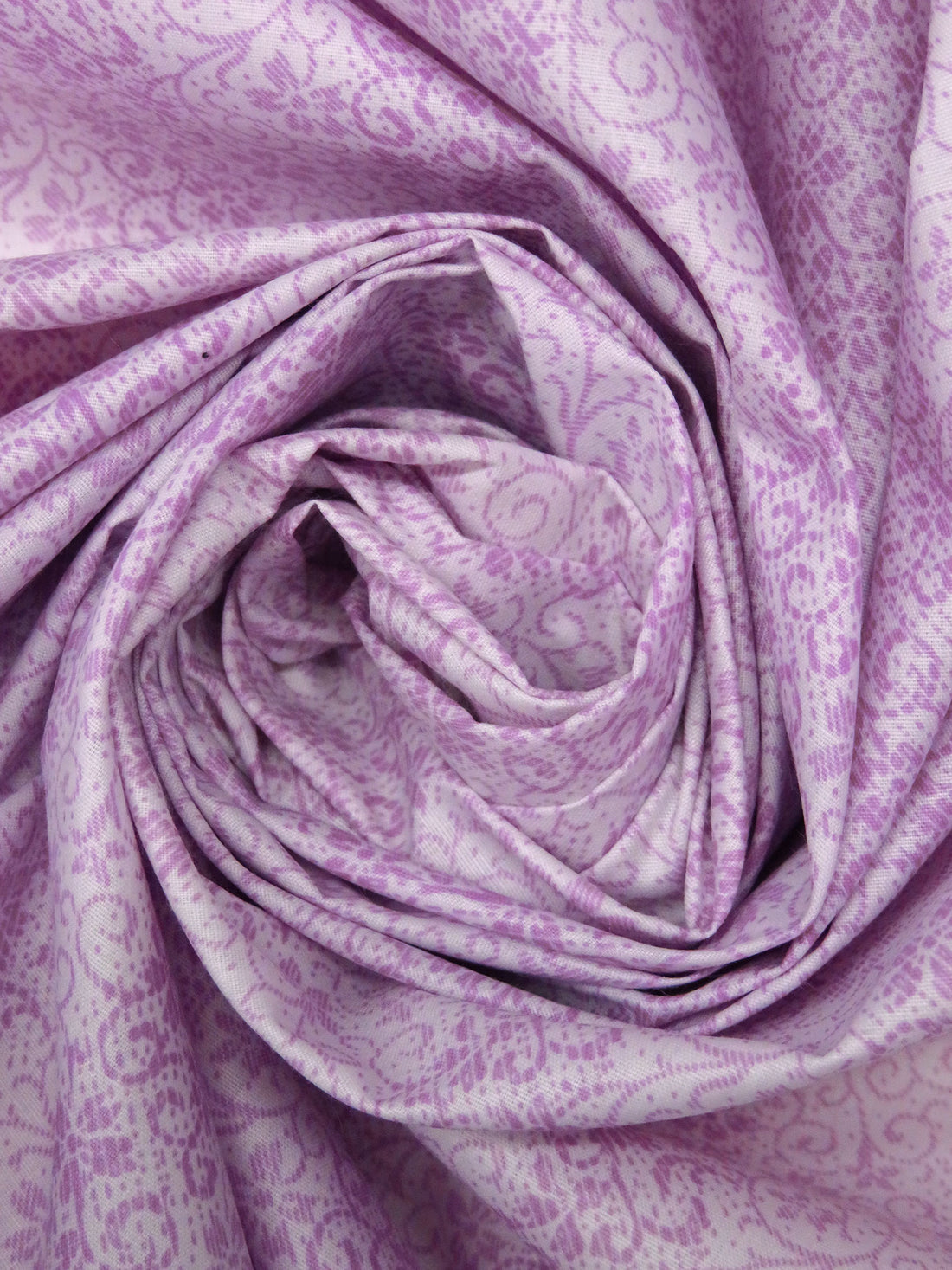 Thistle/Light Medium Orchid Polyester/Cotton Floral Vertical Stripe Print Broadcloth 58W