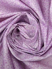 Thistle/Light Medium Orchid Polyester/Cotton Floral Vertical Stripe Print Broadcloth 58W