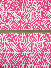 Ruber Pink/Dirty White 100% Cotton Animal Tile Print Voile - Imported From Italy - 56W