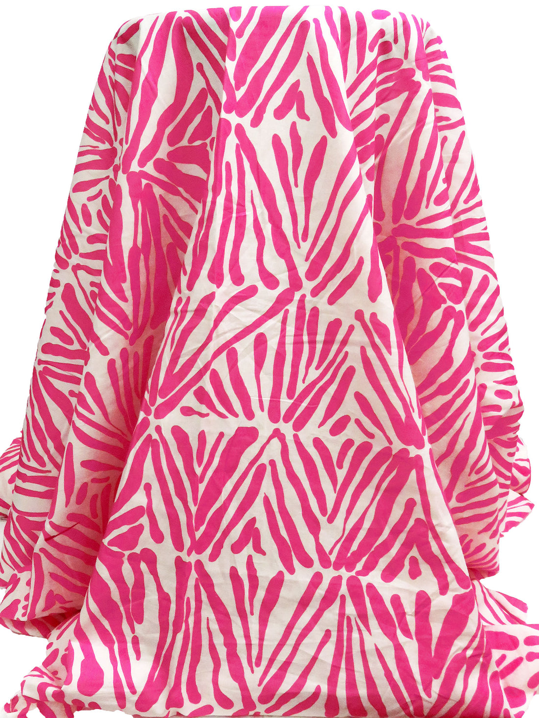 Ruber Pink/Dirty White 100% Cotton Animal Tile Print Voile - Imported From Italy - 56W