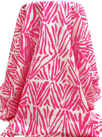 Ruber Pink/Dirty White 100% Cotton Animal Tile Print Voile - Imported From Italy - 56W