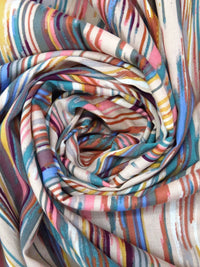 Manilla/Maize/Wintergreen/Multi Cotton/Rayon Abstract Line Print Voile 52W