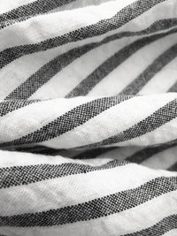 Warm White/Black 100% Cotton Vertical Stripe Weave Seersucker 54W