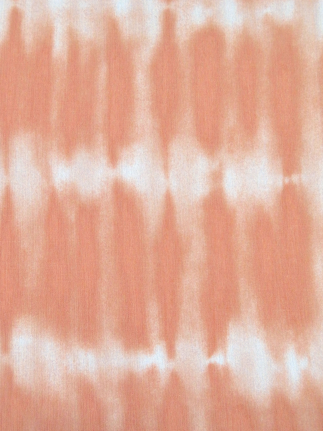 Dark Salmon/White 100% Rayon Tie-Dye Look Stripe Print Crinkle Challis 52W