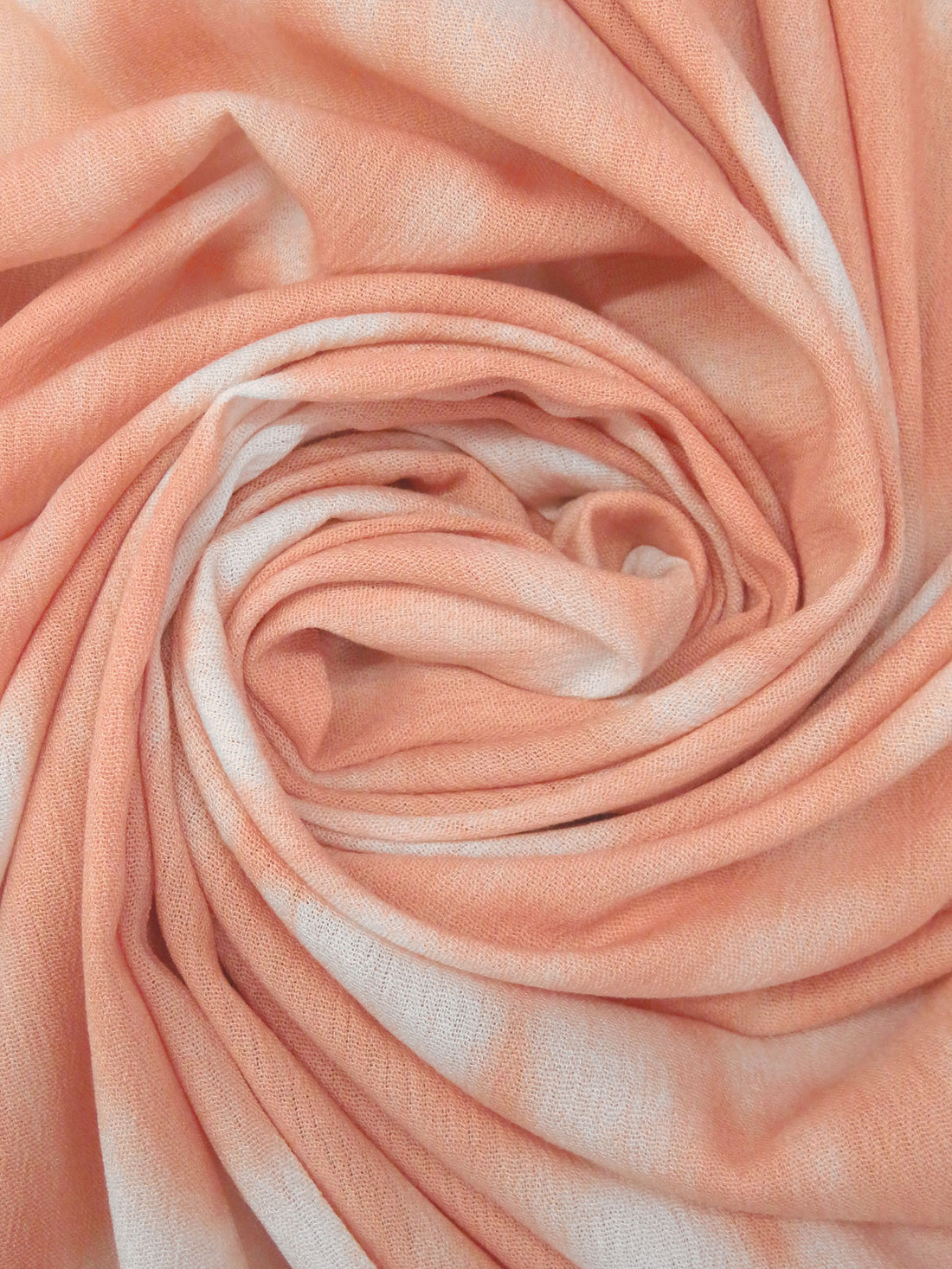 Dark Salmon/White 100% Rayon Tie-Dye Look Stripe Print Crinkle Challis 52W