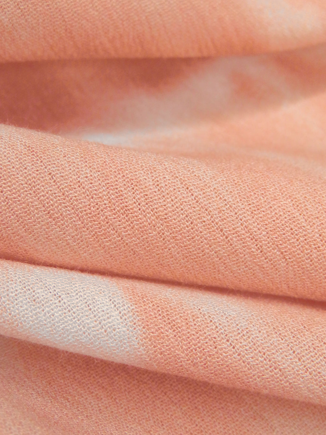 Dark Salmon/White 100% Rayon Tie-Dye Look Stripe Print Crinkle Challis 52W