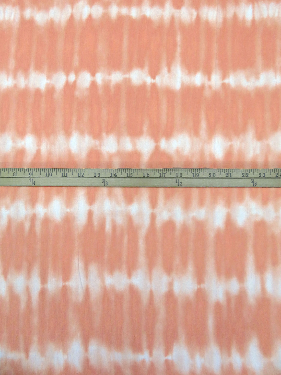 Dark Salmon/White 100% Rayon Tie-Dye Look Stripe Print Crinkle Challis 52W