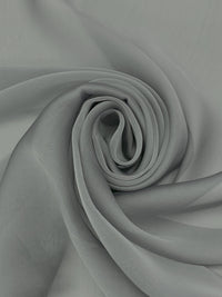 Dark Silver Silk/Rayon Two-Tone Chiffon 44W