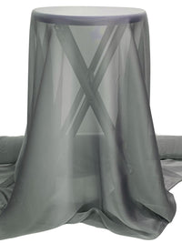 Dark Silver Silk/Rayon Two-Tone Chiffon 44W