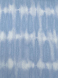 Cornflower/White 100% Rayon Tie-Dye Look Stripe Print Crinkle Challis 52W