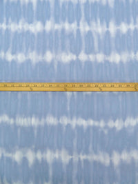 Cornflower/White 100% Rayon Tie-Dye Look Stripe Print Crinkle Challis 52W