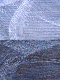 Midnight Blue/Black/Tropical Blue/White Polyester/Metallic/Lycra Abstract Wave Print Pleated Sheer Knit - NY Designer - 54W