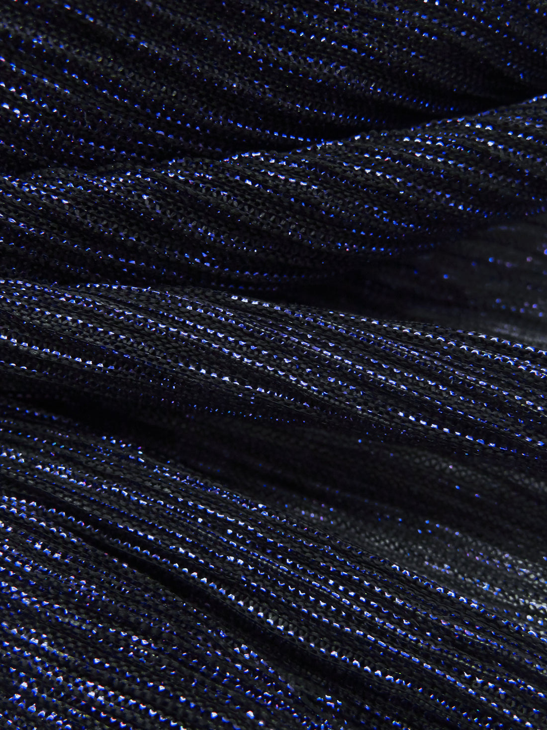 Midnight Navy/Black Polyester/Metallic/Lycra Pleated Sheer Knit - NY Designer - 54W