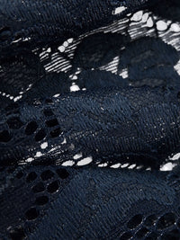 Dark Navy Polyester/Lycra Floral Stretch Lace - NY Designer - 54W
