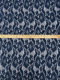 Dark Navy Polyester/Lycra Floral Stretch Lace - NY Designer - 54W