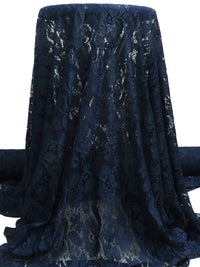Dark Navy Polyester/Lycra Floral Stretch Lace - NY Designer - 54W