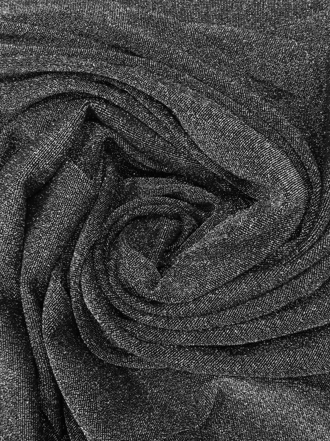 Black/Silver Metallic/Polyester/Lycra Shimmer Slinky Knit - NY Designer - 60W