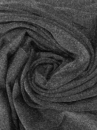 Black/Silver Metallic/Polyester/Lycra Shimmer Slinky Knit - NY Designer - 60W