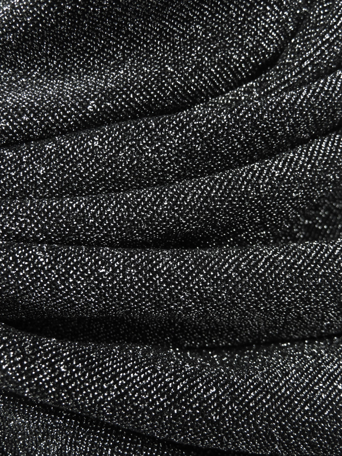 Black/Silver Metallic/Polyester/Lycra Shimmer Slinky Knit - NY Designer - 60W