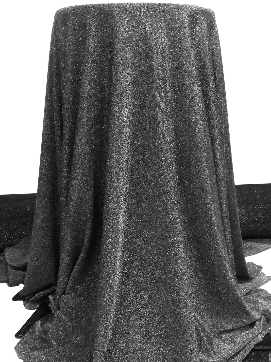 Black/Silver Metallic/Polyester/Lycra Shimmer Slinky Knit - NY Designer - 60W