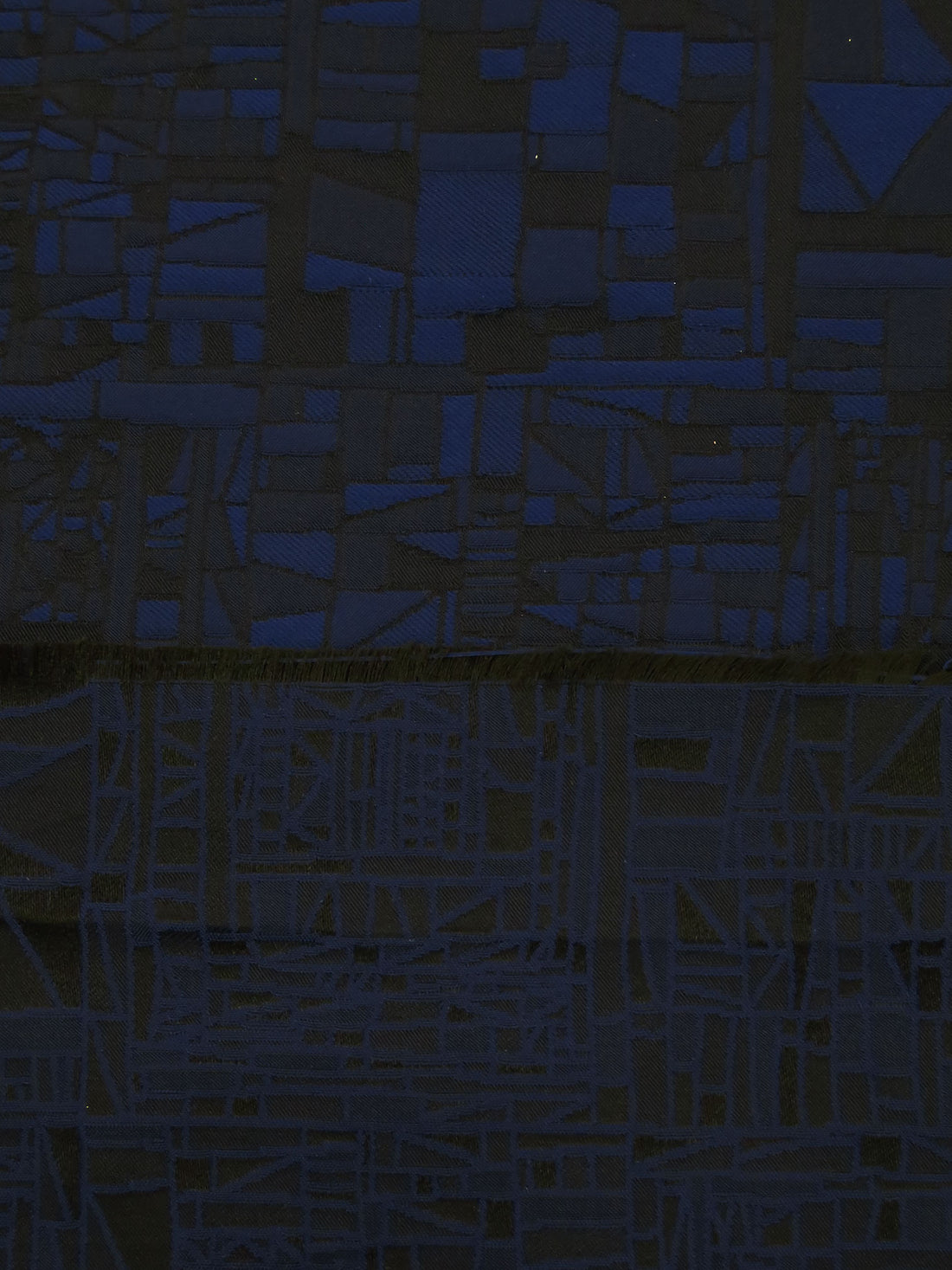 Dark Blue/Midnight Navy/Black 100% Polyester Geometric Mosaic Weave Jacquard - NY Designer - 54W