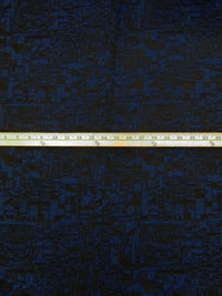 Dark Blue/Midnight Navy/Black 100% Polyester Geometric Mosaic Weave Jacquard - NY Designer - 54W